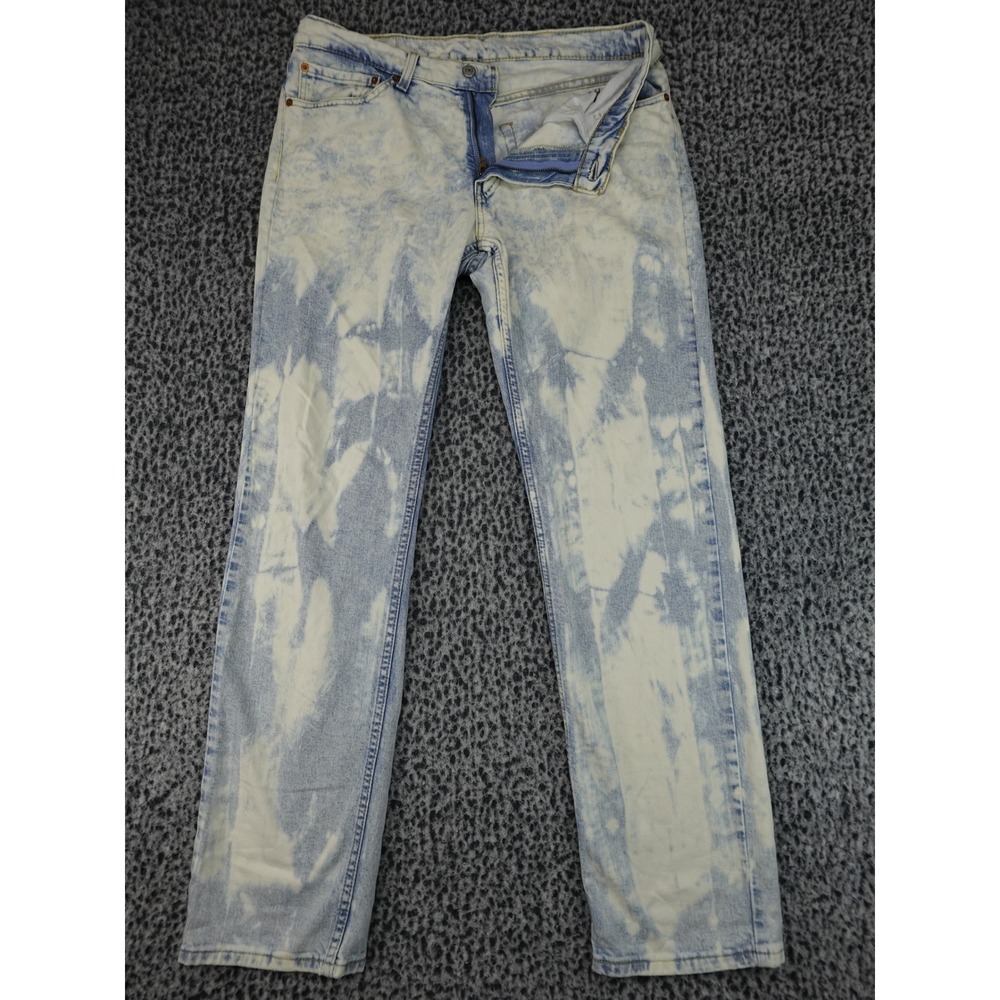 Levi's 511 Slim Fit Jeans Mens 32x34 Blue Acid Wash Bleached Punk Denim